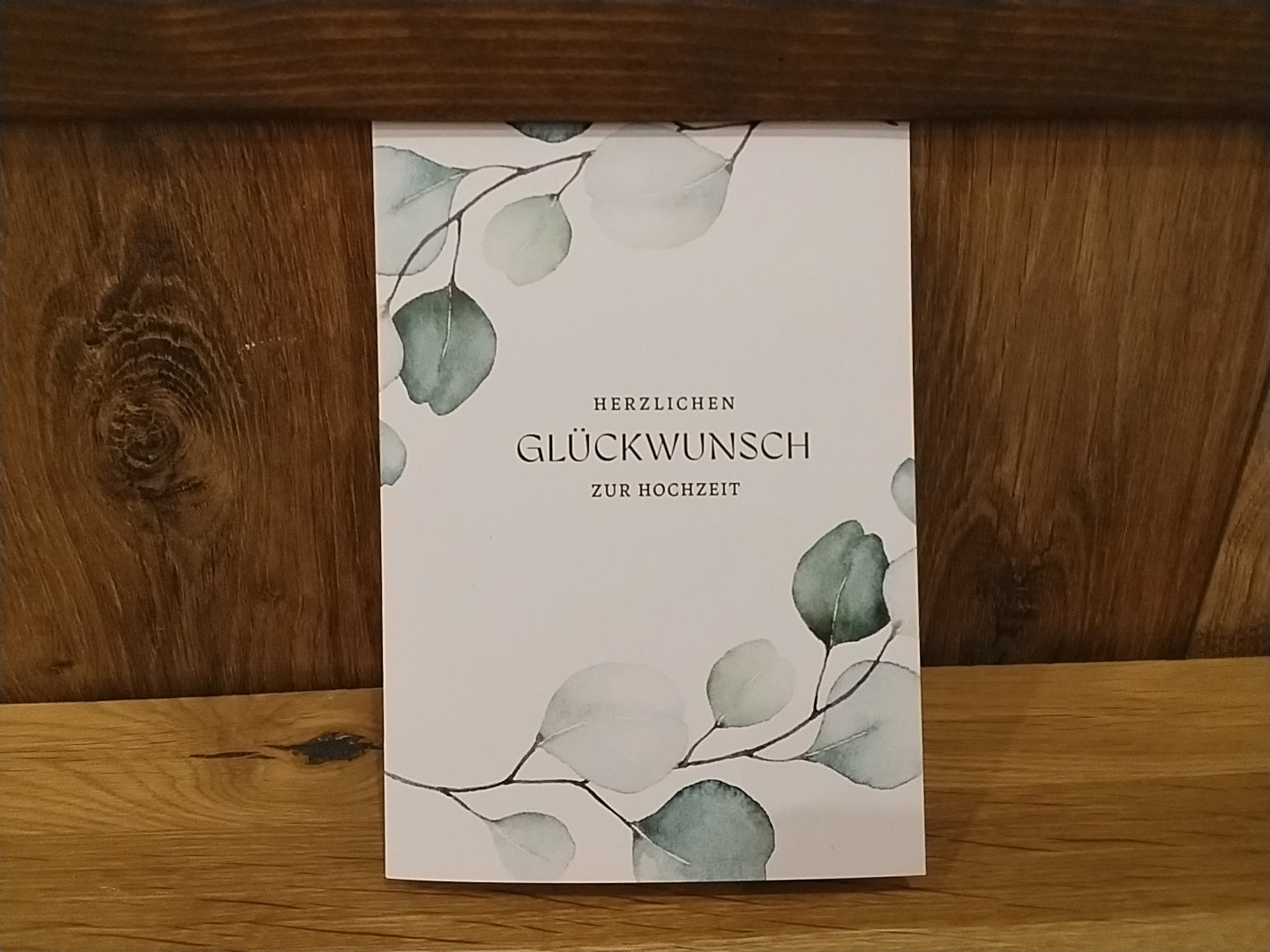 Klappkarte Herzlichen Glückwunsch zur Hochzeit Eukalyptus