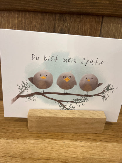 Holzkartenständer für 1 Postkarte