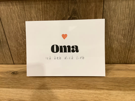 Klappkarte“ Oma ich hab dich lieb“